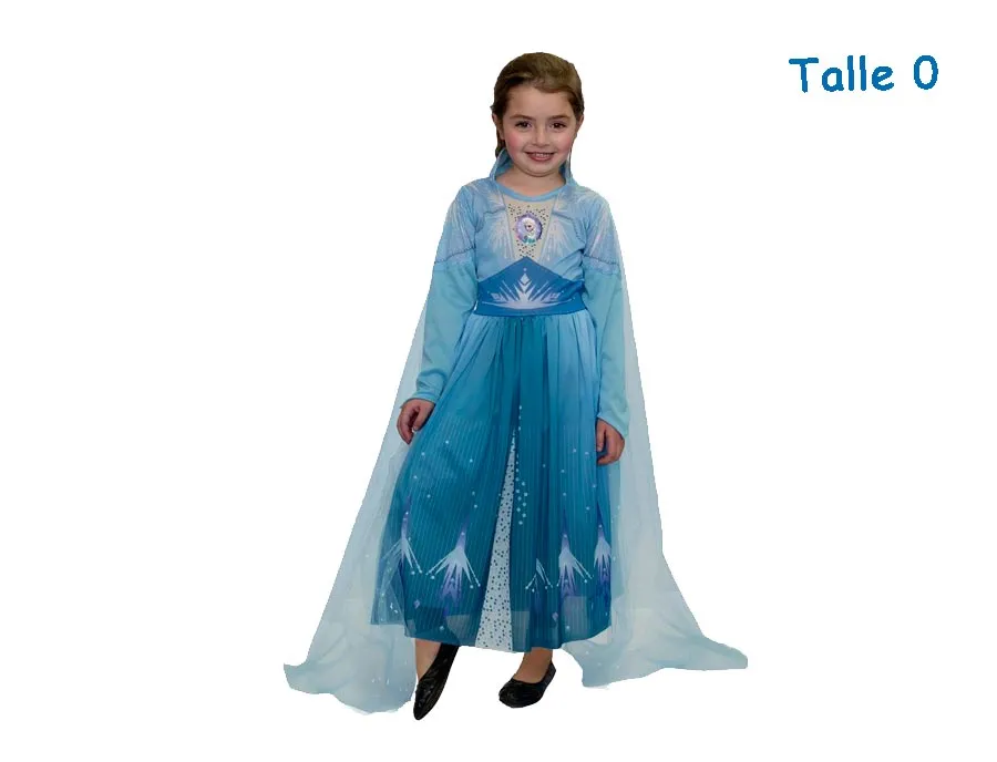 DISFRAZ TALLE 0 FROZEN II ELSA CELESTE CLASICO