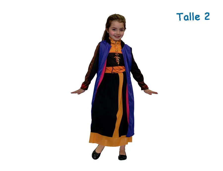 DISFRAZ TALLE 2 FROZEN II ANNA NEGRO CLASICO