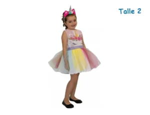 DISFRAZ TALLE 2 UNICORNIO CON VINCHA