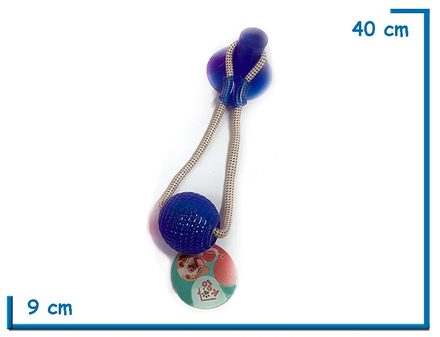 PELOTA AZUL ANTIESTRES CON VENTOSA 40 CM