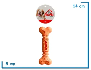 HUESO NARANJA DE GOMA DURA 14CM