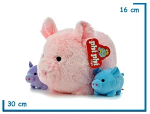 PELUCHE MAMA CERDITO CON 2 HIJOS 25CM