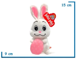 PELUCHE CONEJITO BLANCO CON HUEVO 15CM