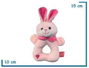 SONAJERO PELUCHE CONEJITO CON AGARRE CORAZON