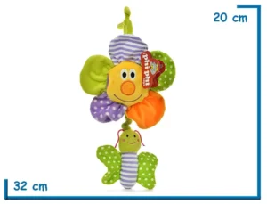 CUNERO MUSICAL FLOR CON MARIPOSA VIOLETA 25CM