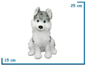 PELUCHE PERRO SIBERIANO SENTADO 25CM
