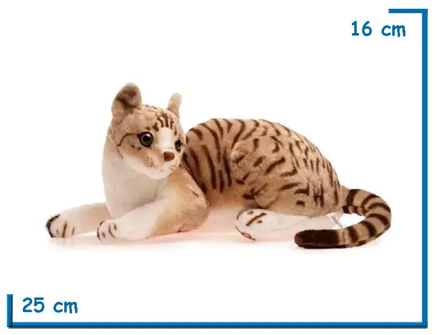 PELUCHE GATO ATIGRADO GRIS ECHADO 25CM