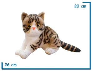 PELUCHE GATO GRIS ATIGRADO PARADO 26CM