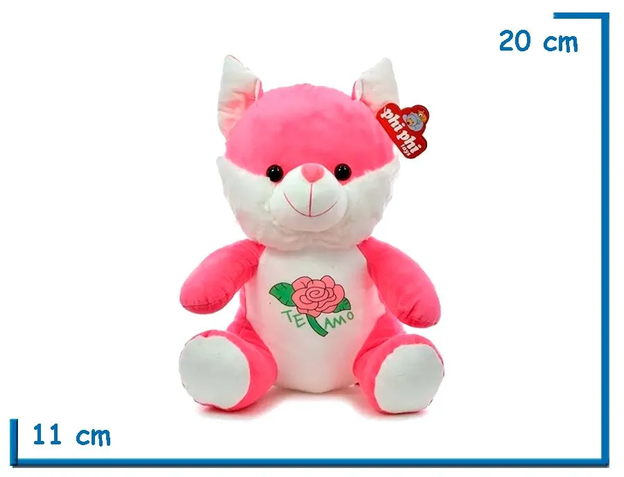 PELUCHE GATO ROSA TE AMO