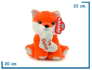 PELUCHE ZORRO CON CORAZON 22CM