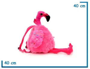 MOCHILA FLAMENCO ROSA PELUCHE 40CM