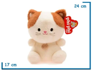 PELUCHE GATO SENTADO CON COLLAR 24CM
