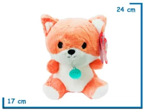 PELUCHE ZORRO SENTADO CON COLLAR 24CM