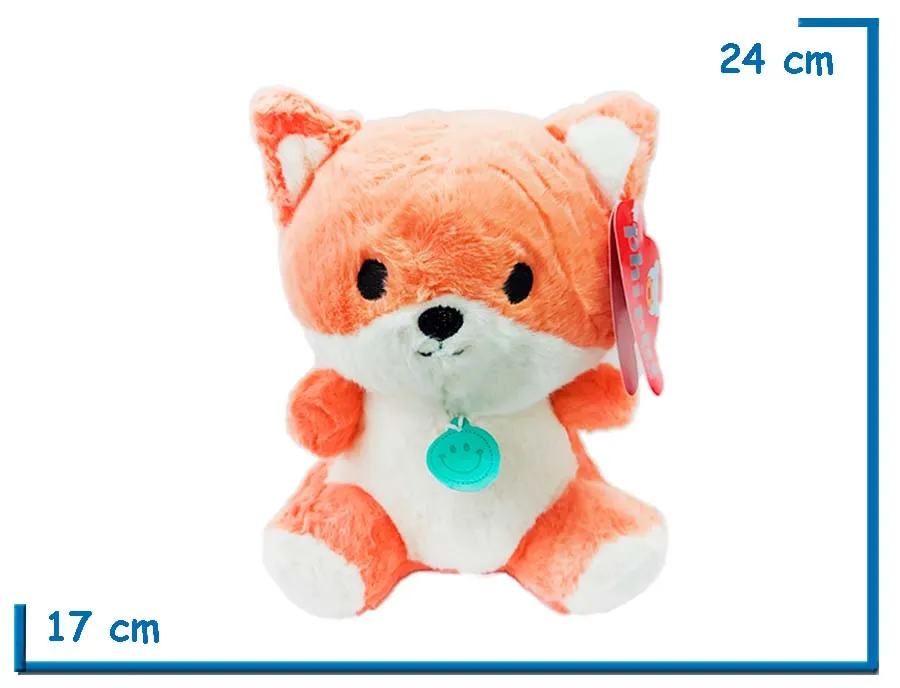 PELUCHE ZORRO SENTADO CON COLLAR 24CM