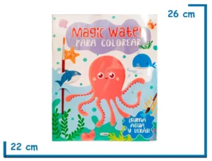 LIBRO MAGIC WATER PARA COLOREAR PULPO CON PINCEL