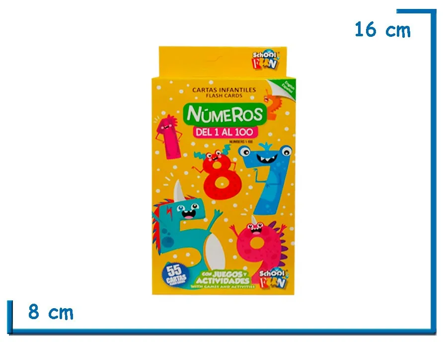 CARTAS INFANTILES NUMEROS DEL 1 AL 100 ESPAÑOL INGLES