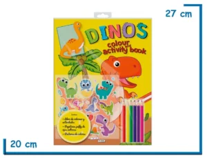 LIBRO DINOS COLOUR AND ACTIVITY BOOK CON LAPICES