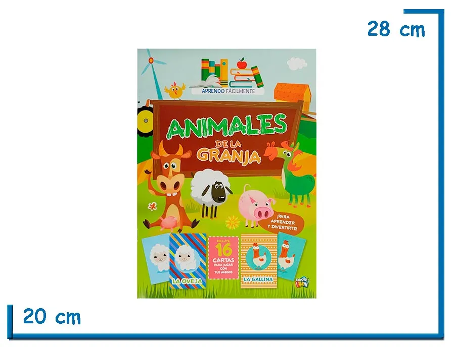 LIBRO APRENDO FACILMENTE ANIMALES DE LA GRANJA CON CARTAS