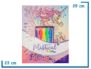 LIBRO MISTICAL RAINBOW UNICORNIO CON ROTULADORES Y GLITTER