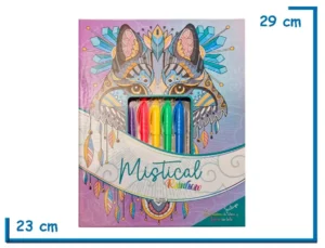 LIBRO MISTICAL RAINBOW LOBO CON ROTULADORES Y GLITTER