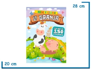 LIBRO JUEGO Y COLOREO LA GRANJA CON STICKERS