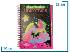 LIBRO NEON SCRATCH UNICORNIOS MAGIC
