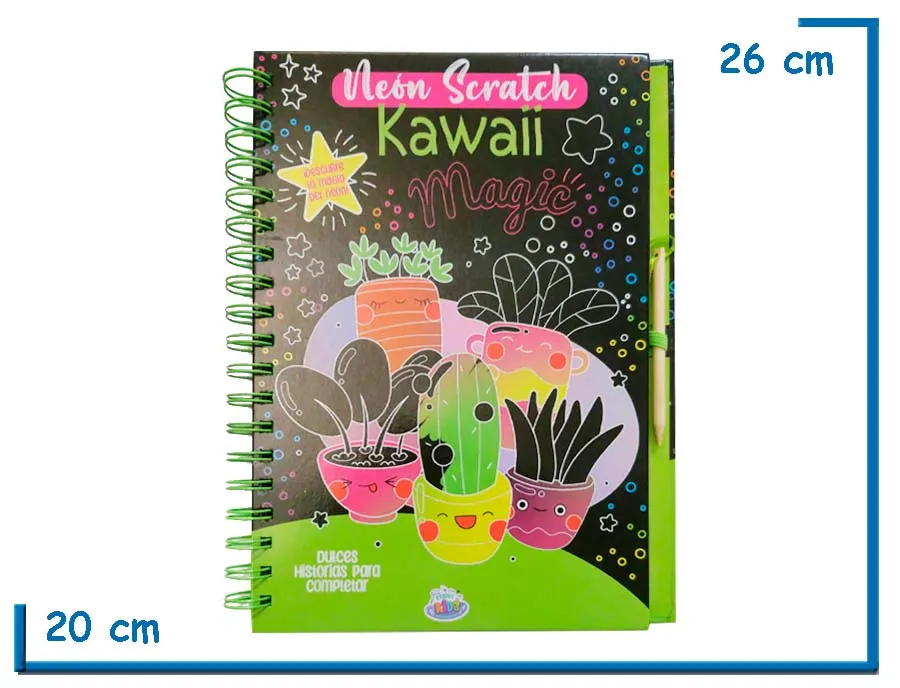 LIBRO NEON SCRATCH KAWAII MAGIC