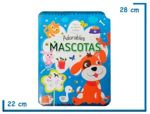 LIBRO PEGO Y ME DIVIERTO PINTANDO ADORABLES MASCOTAS CON STICKERS