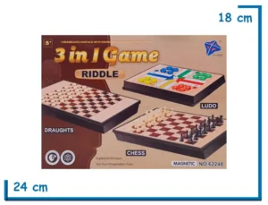 3 IN 1 GAME RIDDLE AJEDREZ LUDO Y DAMAS