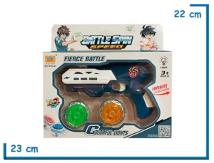BATTLE SPIN SPEED BLANCA ARMA LANZA TROMPOS CON LUZ