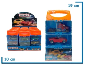 DIE-CAST OPTIMUS VALIJA CON 3 AUTOS