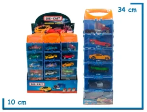 DIE-CAST OPTIMUS VALIJA CON 6 AUTOS