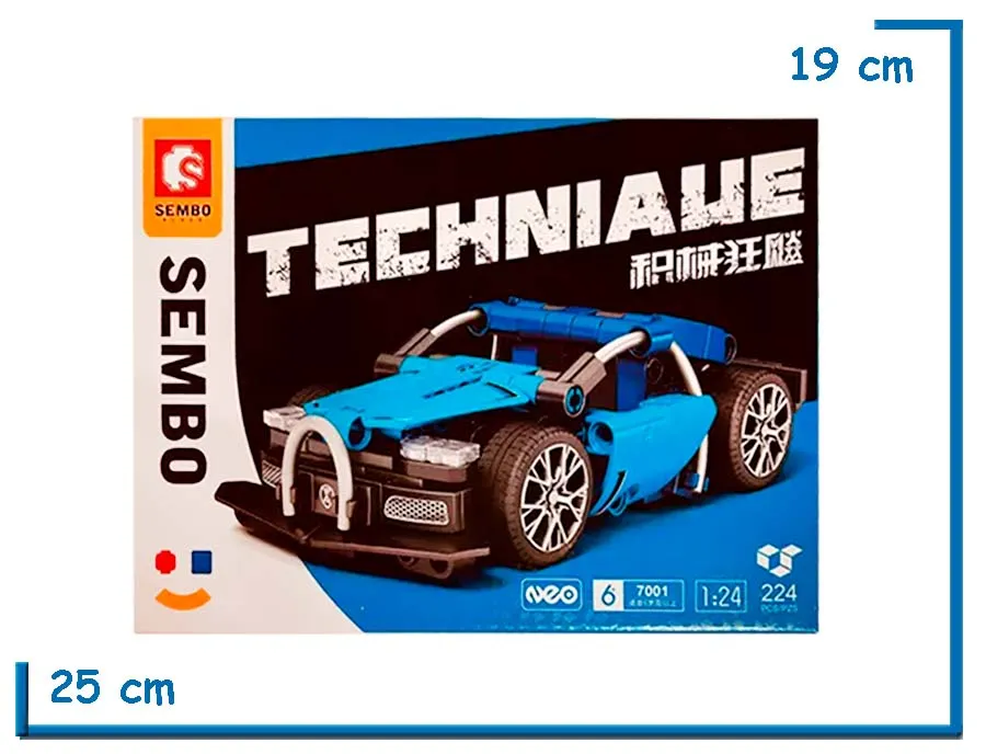 SEMBO BLOCK TECHNIAUE 224 PZS AUTO AZUL 7001
