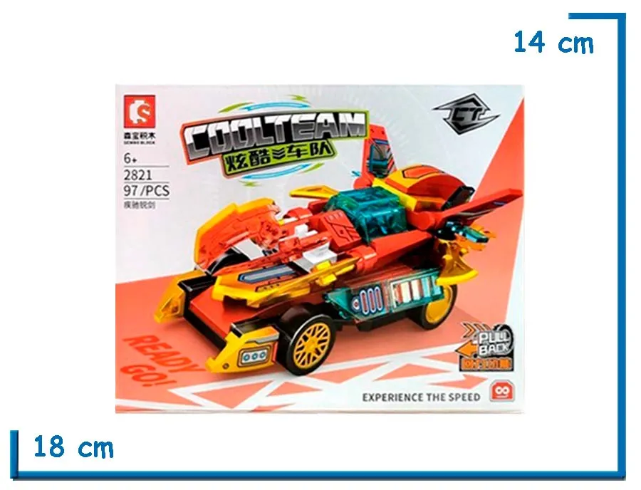 SEMBO BLOCK COOL TEAM 97 PZS AUTO ROJO 2821