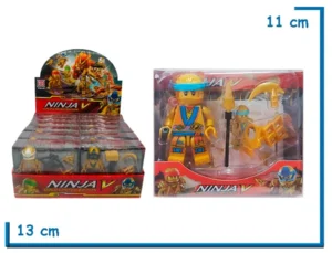 NINJA V GOLD LE NINJA CELESTE FIGURA CON ACCESORIOS