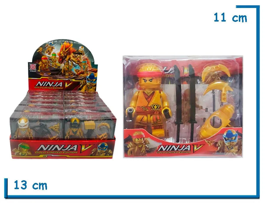 NINJA V GOLD LE NINJA ROJO FIGURA CON ACCESORIOS