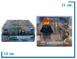 MAGIC NINJA GUERRERO AZUL FIGURA CON ACCESORIOS