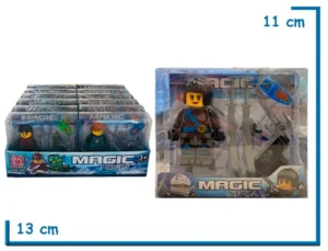 MAGIC NINJA GUERRERA GRIS FIGURA CON ACCESORIOS