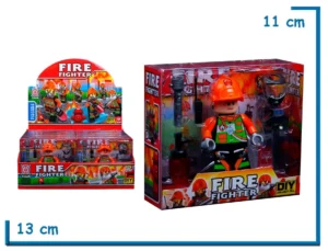 FIRE FIGHTER RESCUE FIGURA ENOJADO TRANSPIRANDO CON ACCESORIOS