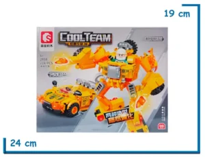 SEMBO BLOCK COOL TEAM 218 PZS AUTO AMARILLO 2 EN 1 2858