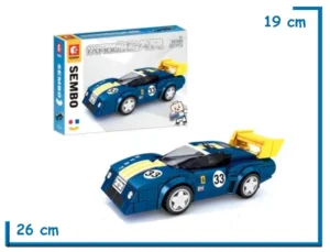 SEMBO BLOCK FAMOUS CAR 207 PZS AUTO AZUL 607099