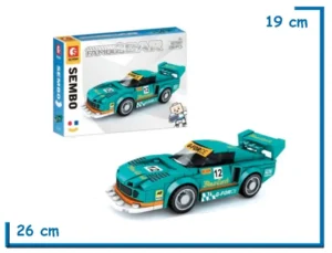 SEMBO BLOCK FAMOUS CAR 199 PZS AUTO TURQUESA 607097