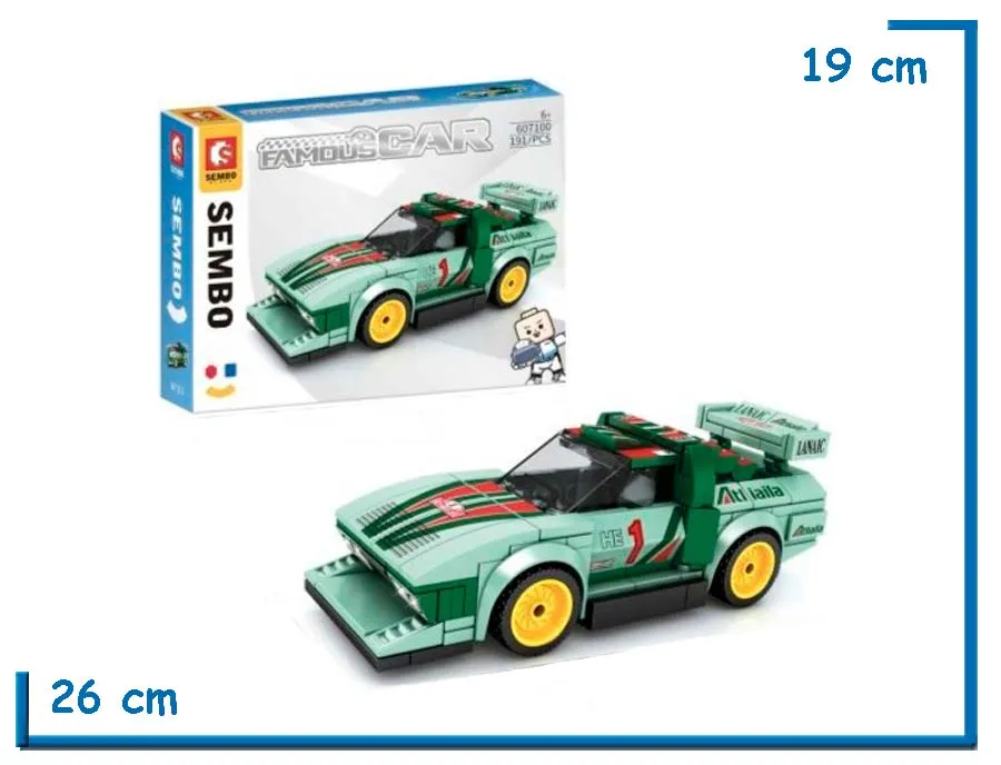 SEMBO BLOCK FAMOUS CAR 191 PZS AUTO VERDE 607098