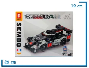 SEMBO BLOCK FAMOUS CARS 180 PZS AUTO PLATEADO 607011