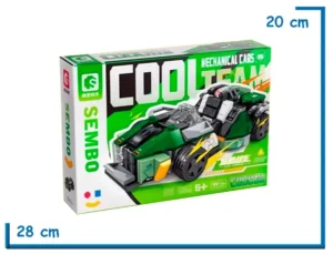 SEMBO BLOCK COOL TEAM MECHANICAL CARS 276 PZS VERDE 714311