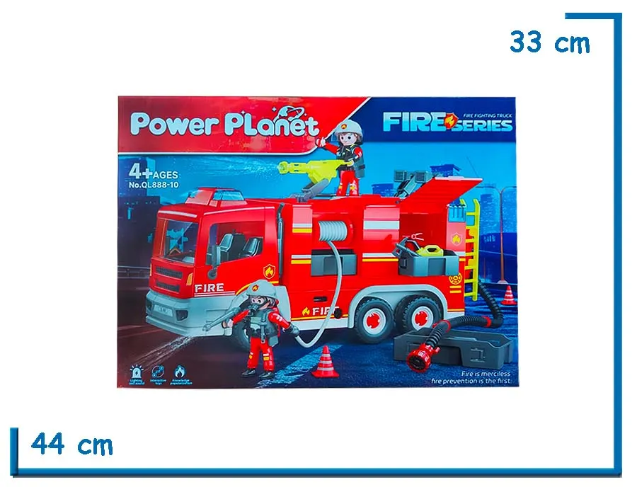 POWER PLANET FIRE SERIES CAMION BOMBERO LUZ Y SONIDO