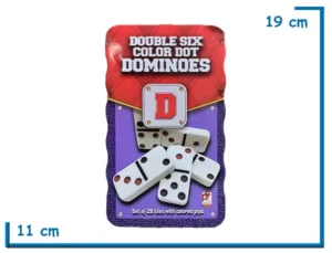 LIANGDA D DOUBLE SIX COLOR DOT DOMINOES EN LATA 28PZS