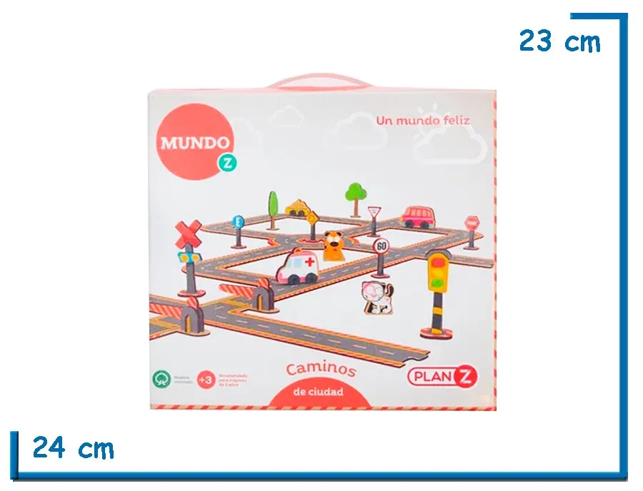 MUNDO Z CAMINOS DE CIUDAD CON AUTITOS DE MADERA