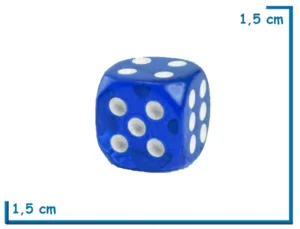 DADO 15MM ACRILICO AZUL