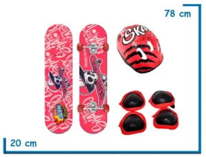 GO SPEED STREET SKATE OR DIE SKATE CON KIT DE PROTECCION EN BOLSO